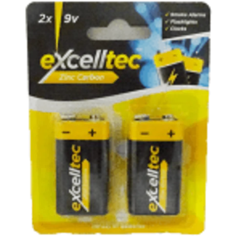 Zinc Carbon 9V Battery 2 Pack