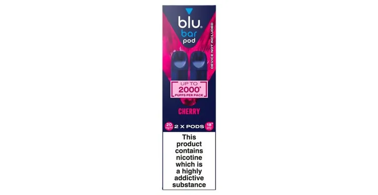 Blu Bar Pod Cherry Vape Pods 20mg/ml 2 X 2ml