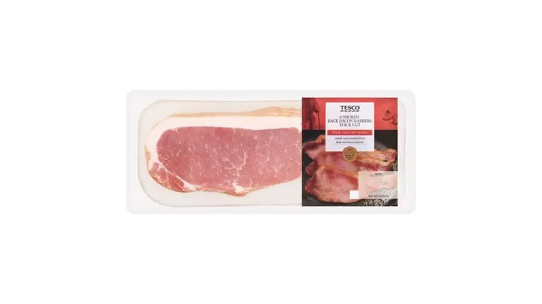 Tesco 6 Smoked Back Bacon Rashers Thick Cut 300g