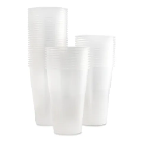 10 Large Plastic Glasses 