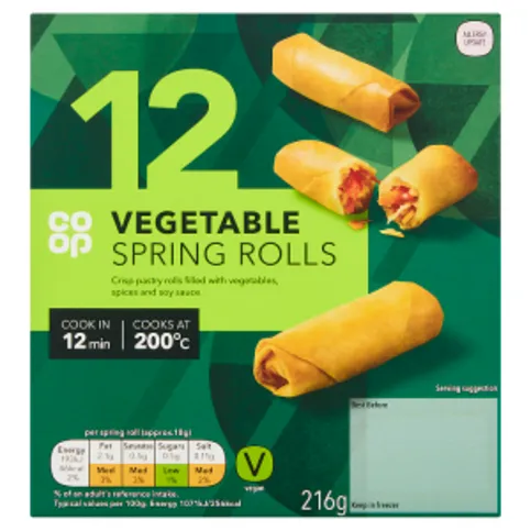 Vegetable Spring Rolls 12 Pack 216g
