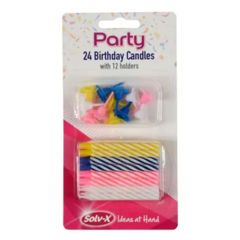 24 BIRTHDAY CANDLES & 12 HOLDER