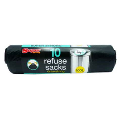 REFUSE SACKS DRAWSTRING 100L 10PK