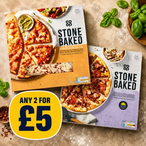 2 for £5 Stone Baked Pizzas