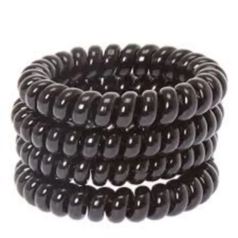 4 Black Spiral Hair Bobbles
