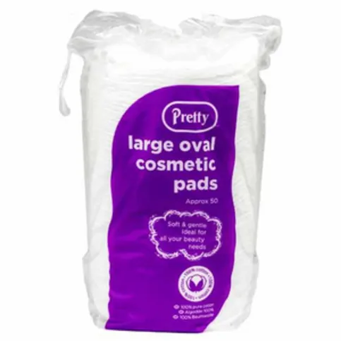 Cotton Wool Large Oval Cosmetic Pads 50 Pack