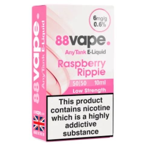 88Vape AnyTank E-Liquid 6mg Raspberry Ripple 10ml