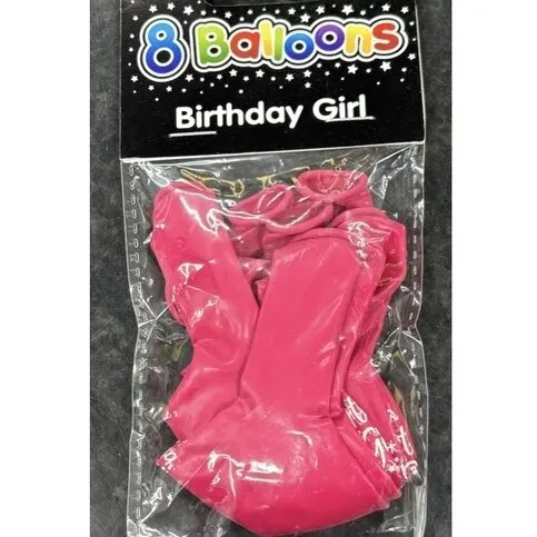 8 Birthday Girl Balloons