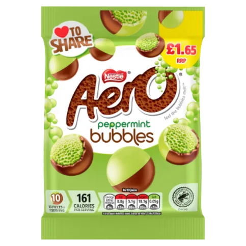AERO BUBBLES PEPPERMINT POUCH PM£1.65 80G