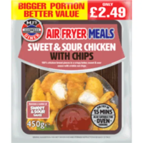 Air Fryer Sweet & Sour Chicken & Chips 450g