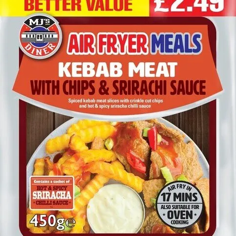 Air Fryer Kebab Meat And Sriracha 450g