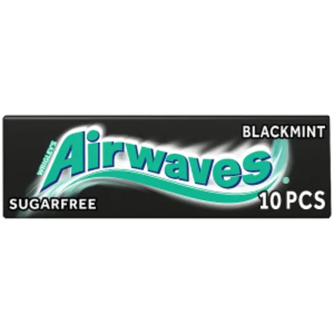 Airwaves Black Mint Flavour Sugar Free Chewing Gum 10 Pieces 14g