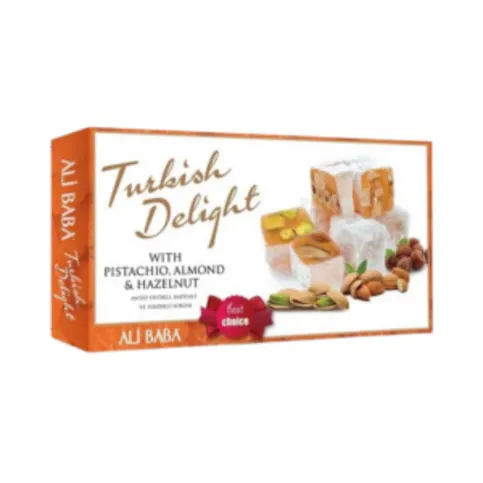 Ali Baba Turkish Delight with Pistachio&Almond&Hazelnut (Karisik Aromali Lokum) 350g