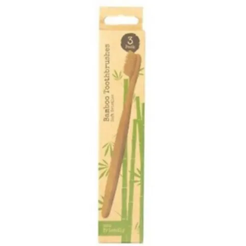 Bamboo Natural Eco-friendly Soft Bristles Plastic Free Toothbrush 3 Pack