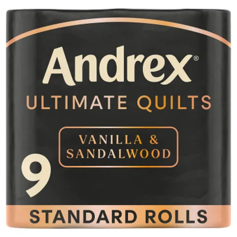 Andrex Limited Edition Ultimate Quilts 9 Vanilla & Sandalwood Fragranced Rolls