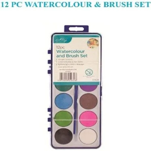 Ashley 12 Piece Watercolour & Brush Set