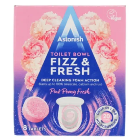 Astonish Toilet Bowl Fizz & Fresh Pink Peony 8 Pack