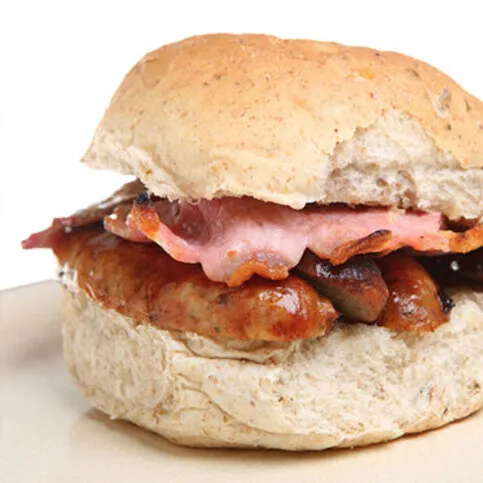 Bacon & Sausage Bap