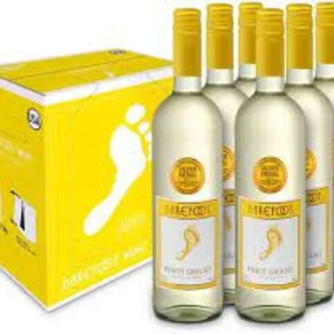Barefoot pinot grigio white wine 6pack 75cl bottles