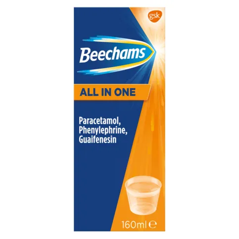 Beechams Cold & Flu All in One Liquid, with Paracetamol, 160ml