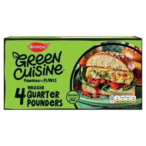 Birds Eye's - 4x Quarter Pounder Veggie Burgers, 484g