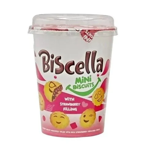 Biscella Mini Strawberry Filled Biscuits 125g