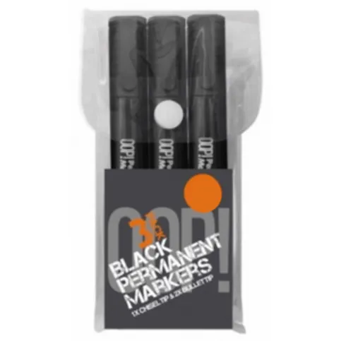 Black Permanent Markers 3 Pack