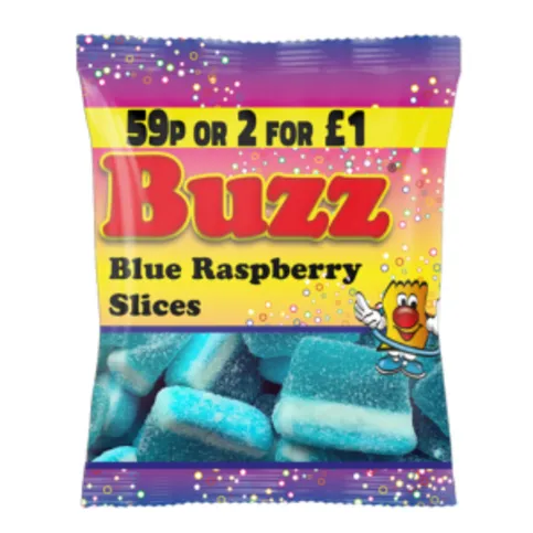 Buzz Blue Raspberry Slices 65g