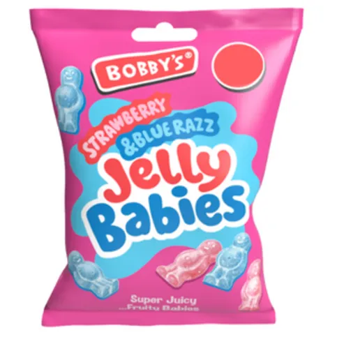 Bobby's Strawberry & Blue Razz Jelly Babies 120g