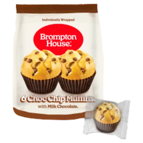 CHILLED: BROMPTON HOUSE 6 CHOC CHIP MUFFIN BAG 150G
