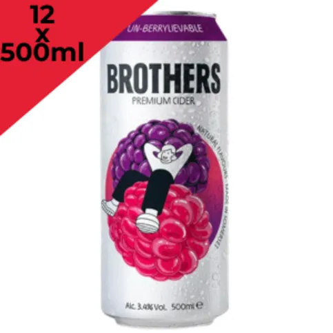 Brothers Un-Berrylievable Cider Can Multipack 12x500ml