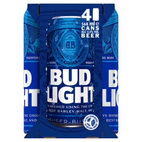 Bud Light Beer 4 x 568ml