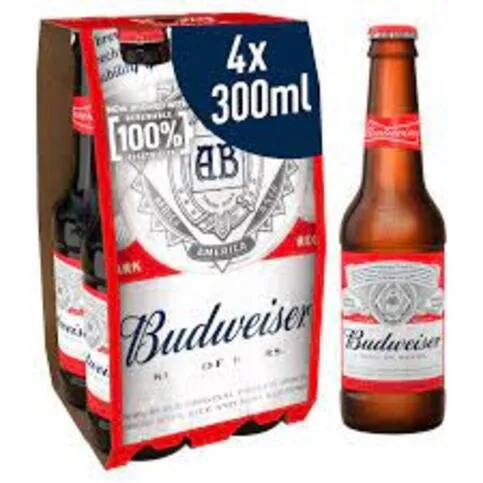 Budweiser 4 x 300ml Bottles