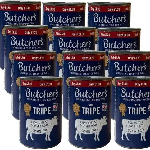 Butchers Tripe Dog Food, Grain Free, 12 x 400g Cans