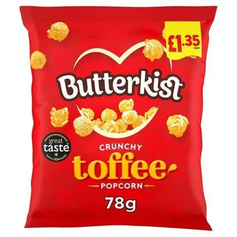 BUTTERKIST TOFFEE POPCORN PM£1.35 78G