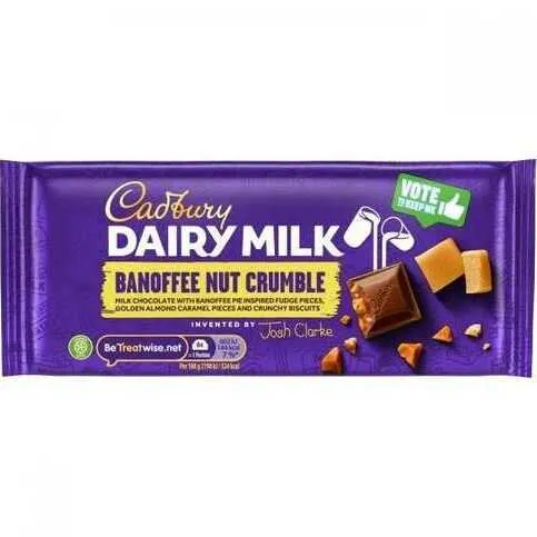 Cadbury Banoffee Nut Crumble 110g Block