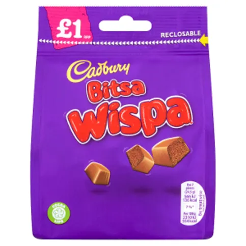 Cadbury Bitsa Wispa Chocolate Bag 95g