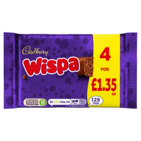 Cadbury Wispa 4 x 23.7g (94.8g)