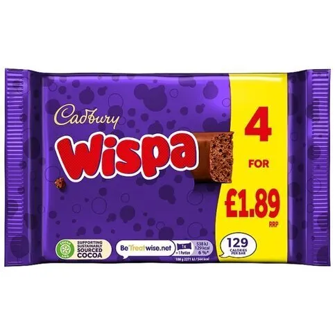 Cadbury Wispa 4 Pack 120g