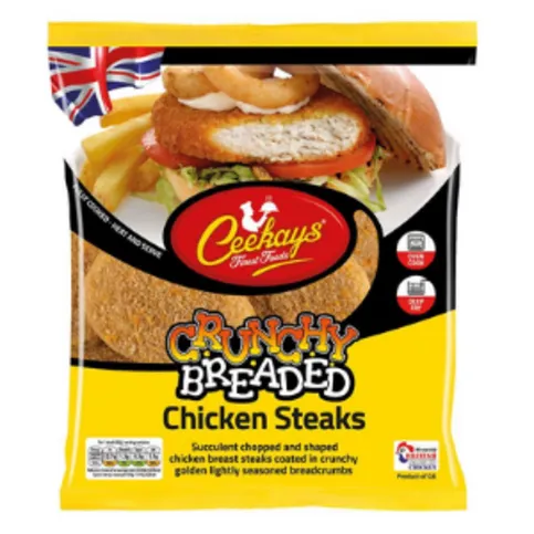 Ceekays 700g Crunchy Breaded Chicken Steaks Frozen Halal