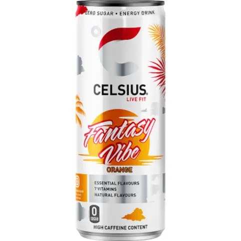 Celsius Zero Sugar Fantasy Vibe Orange Energy Drink 355ml