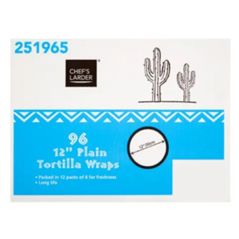 Chefs Larder Plain White Tortilla Wraps