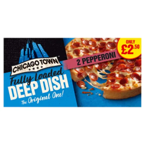 Chicago Town Fully Loaded Deep Dish Pepperoni Pizzas 2 x 155g (310g) - Frozen Food