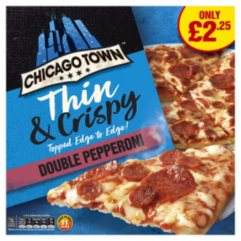 Chicago Town Thin & Crispy Double Pepperoni Pizza 305g
