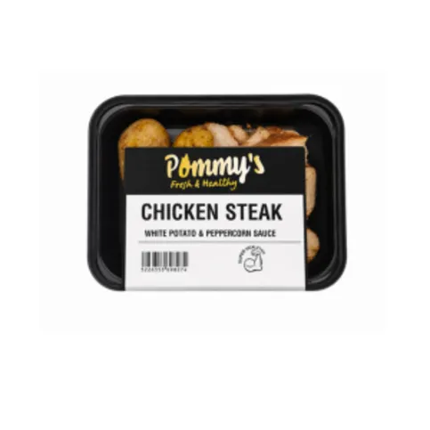 Pommy's Chicken Steak with White Potato and Peppercorn Sauce