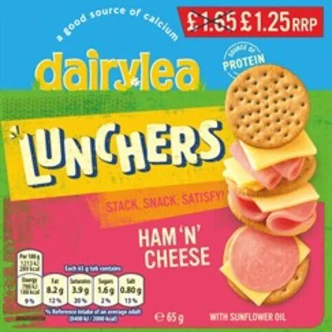 CHILLED: DAIRYLEA LUNCHERS HAM & CHEESE PM£1.65 65G