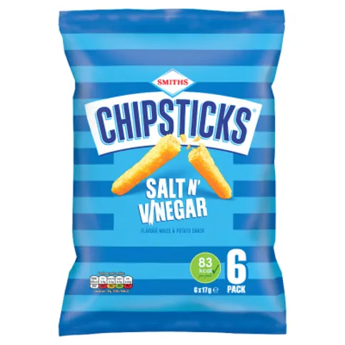 Chipsticks Salt & Vinegar Multipack Crisps 6 x 17g