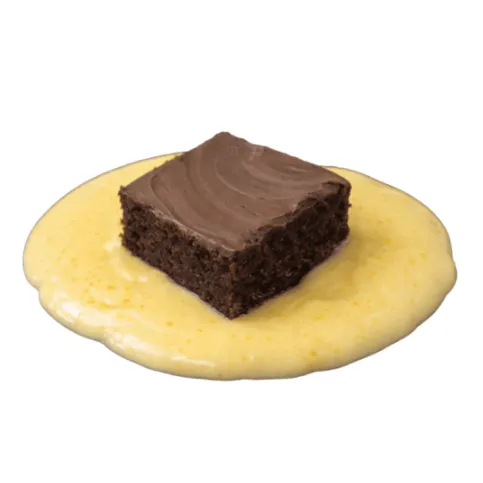 Chocolate & Cherry Sponge with Warm Custard