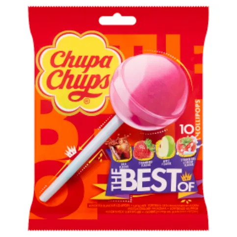 Chupa Chups The Best of 10 Assorted Flavour Lollipops 120g