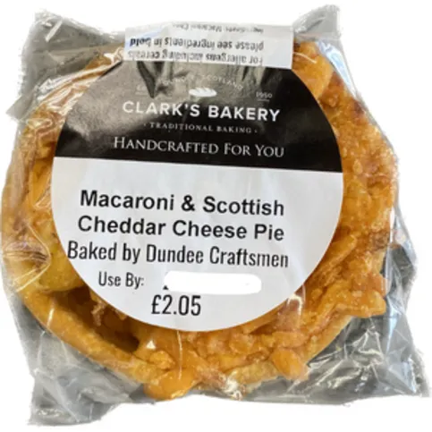 Clarks Bakery Macaroni & Scottish Cheddar Cheese Pie